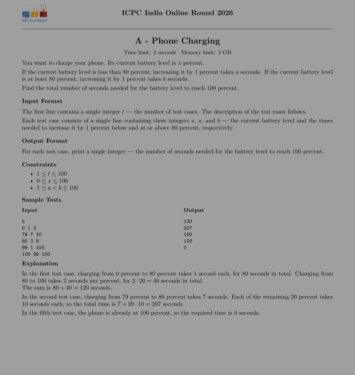Ronin_VB_King's tweet photo. ICPC India 2026 Online Round Question Set Thread 🧵 🧵 

Question A https://t.co/aR713z8UU6