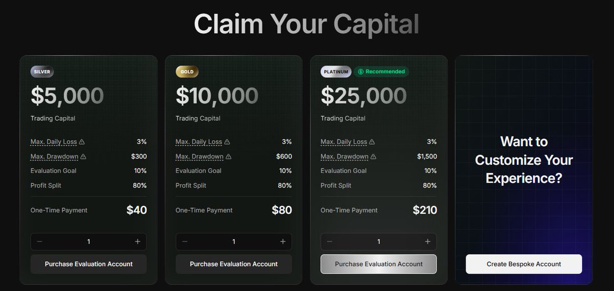PropFirmSight's tweet photo. 3 × $25K VEST EXCHANGE EVALS UP FOR GRABS. 

We’re giving away 3 × $25K Platinum Evals to 3 winners.

- Follow @PropFirmSight 
- Turn on notifications 🔔
- Comment below to enter.

3 WINNERS. $25K EACH.

Winners announced soon via XPicker. https://t.co/30aRKsWeU5
