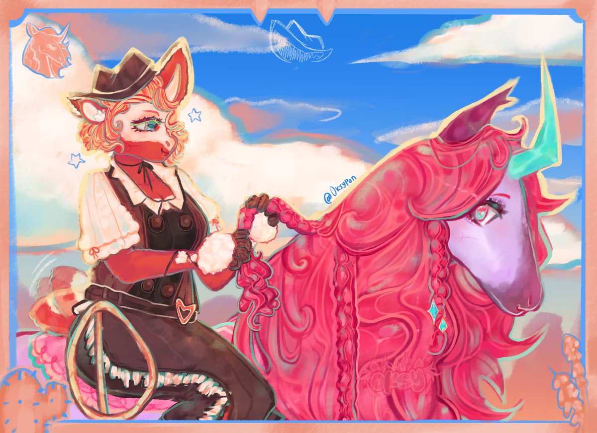 oksypon's tweet photo. cowgirl and her unicorn
#art #oc https://t.co/NwOwEA1U7w
