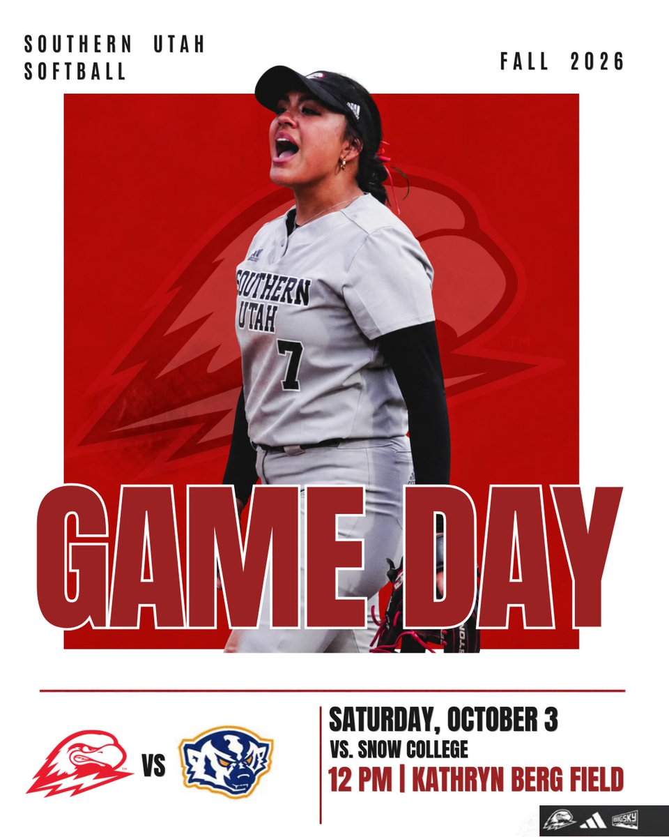 SUUSoftball's tweet photo. Thunderbirds vs Badgers, TODAY 💪

🆚 : Snow College
📍 : Kathryn Berg Field
⏰ : 12PM MT
🎟️ : Free, come out and see the 2027 T-Birds for the first time
⚡️ #TBirdNation ⚡️ #RaiseTheHammer https://t.co/fEFtrdNL7A