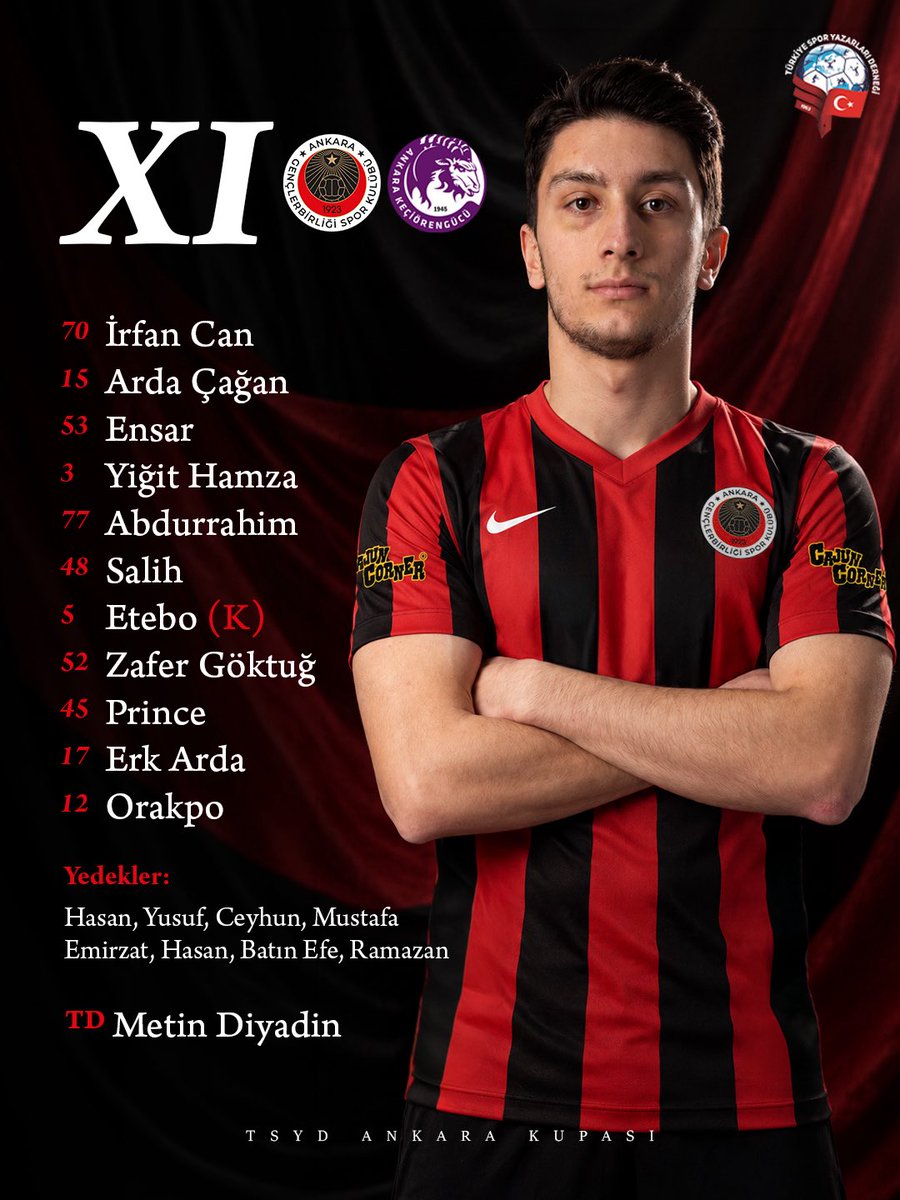 kirmizikara's tweet photo. 🔴⚫️ TSYD Ankara Kupası ilk 11’imiz.

#GBvAKG https://t.co/vqNkhD8PIi