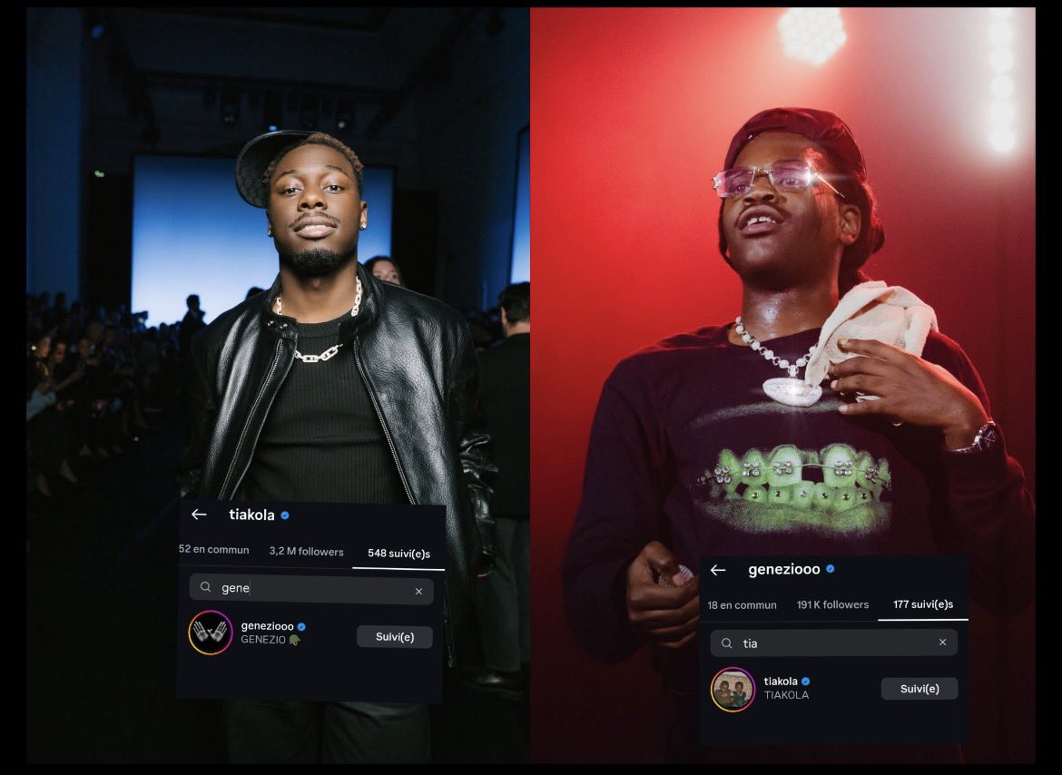 LePcheate's tweet photo. De plus @Tiakola_Meloo et @GenezioLV se sont refollow 😂🙌🏾, on aura droit à d’autres banger comme celui-ci 🤩 : https://t.co/BwpkPOO8NB