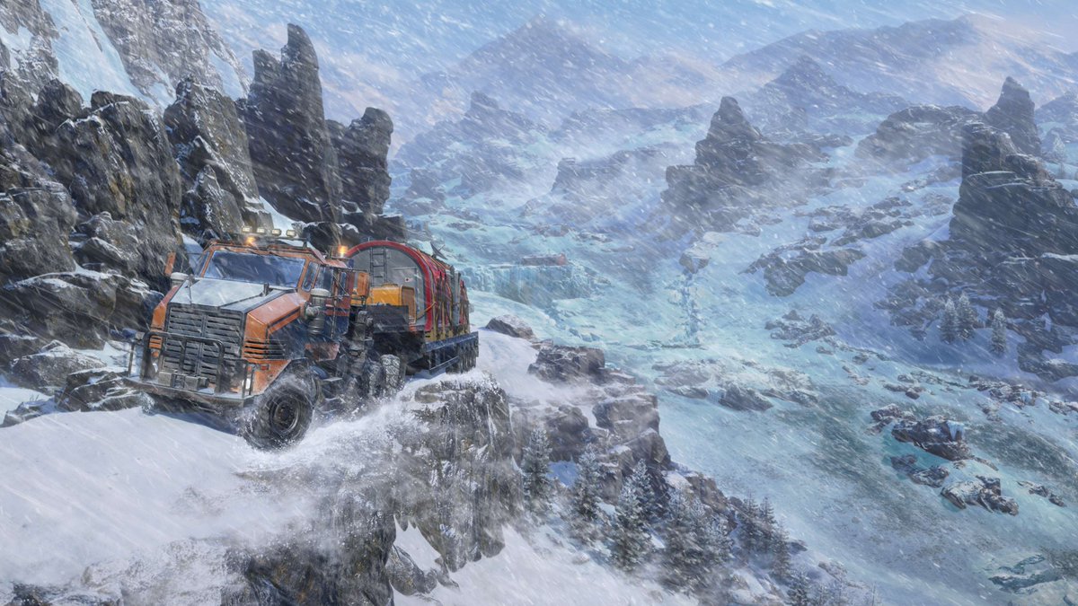 PlaySnowRunner's tweet photo. Here’s an early surprise for you, Runners! 🎁

Take a first look at the SnowRunner Season 19: Research &amp; Restore loading screens, taking you straight to Switzerland. 
You can almost feel the cold just looking at them, right? ❄️ https://t.co/8NejgAP7VP