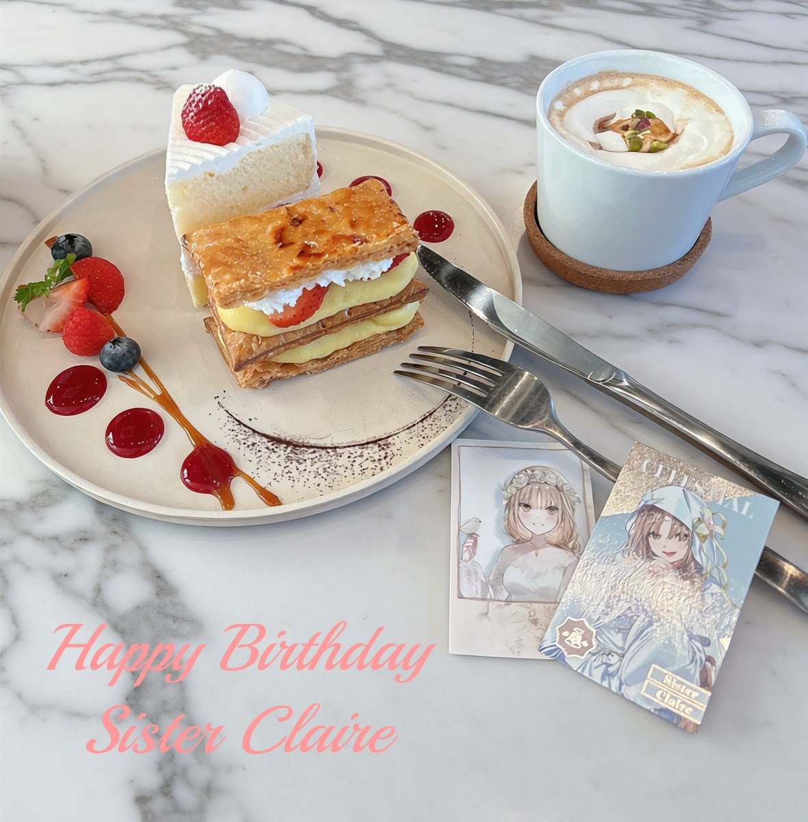 tmkss2434's tweet photo. ｡ﾟﾟ･｡･ﾟﾟ｡ 
ﾟ。 ✞ Happy Birthday
Sister Claire
　ﾟ･｡･
#シスター・クレアのお誕生日2026 https://t.co/gwdm6chTS4