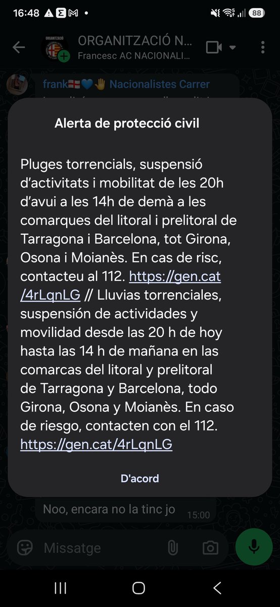 XFargas's tweet photo. Addictes a les alertes i a retallar drets, des de la propietat al moviment. 

Mentre sembren el pànic, jo faig 12 km sota la tempesta. Prou de fer de ramat! 

Rebel·lia contra un Executiu titellacomunista i xantatjat per Pegasus. 

Defensem Catalunya dels enemics de dins i de fora. Desperta ferro!