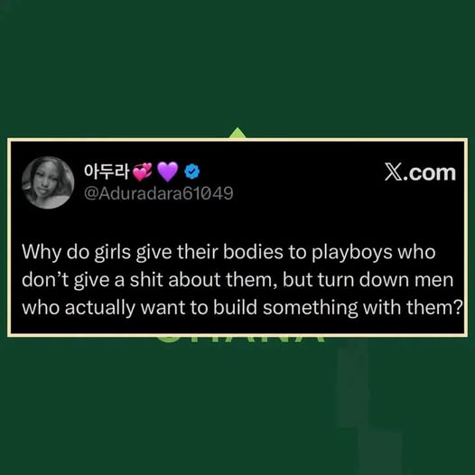 MenBible40's tweet photo. Do you know to some extent, every man is a bad boy?
Bring your chair closer, listen.
If you ever had a girl that loved you, she liked you but you didn't give a damn about her...
Yet she kept running after you. You tell her shits raw yet she stays, you push her harder yet she cries and hangs around.
You call her only when you h0rny, run your rod and send her back home.
You snub her, yet she still reaches out... etc.
Broh! You were simply playing "the bad guy" unknowingly.
I tell you for free, that girl has more than 5 men chasing her for a very serious relationship.
Let's flip the tables...
Immediately this same you meets a woman you like and emotions take over you, unintentionally:
- You would want to chase,
- You would want to please her,
- You would want to take things too seriously,
- You would want to pamper and care overly.
The sad news is... you've now become a nice guy and there's a guy doing the same thing you did to Lady A that you never liked with this girl you've suddenly become nice to.
Conclusively, no matter how you like a girl, always reactivate your bad boy vibes:
- Not being too available,
- Not showing emotions overly,
- Not over pampering,
- Not doing everything she wants etc...
You will roll with them better.