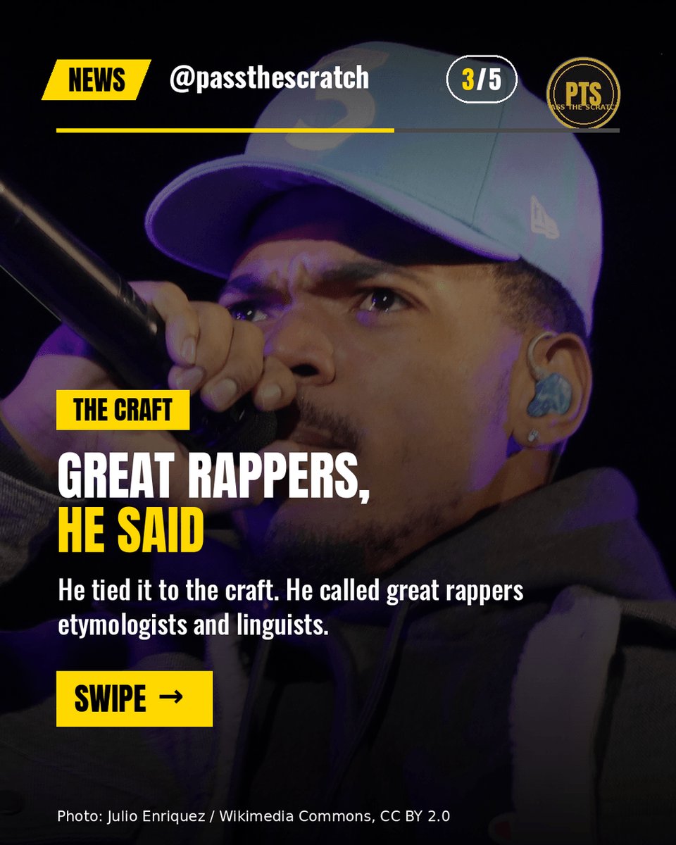 cryptonewb_e's tweet photo. Chance teased dropping the Chance. He said he just wants to be The Rapper. Not a done name change.
Per VICE, on Tea Time. He called great rappers etymologists and linguists.
#ChanceTheRapper #PassTheScratch https://t.co/c31zx1cXkm