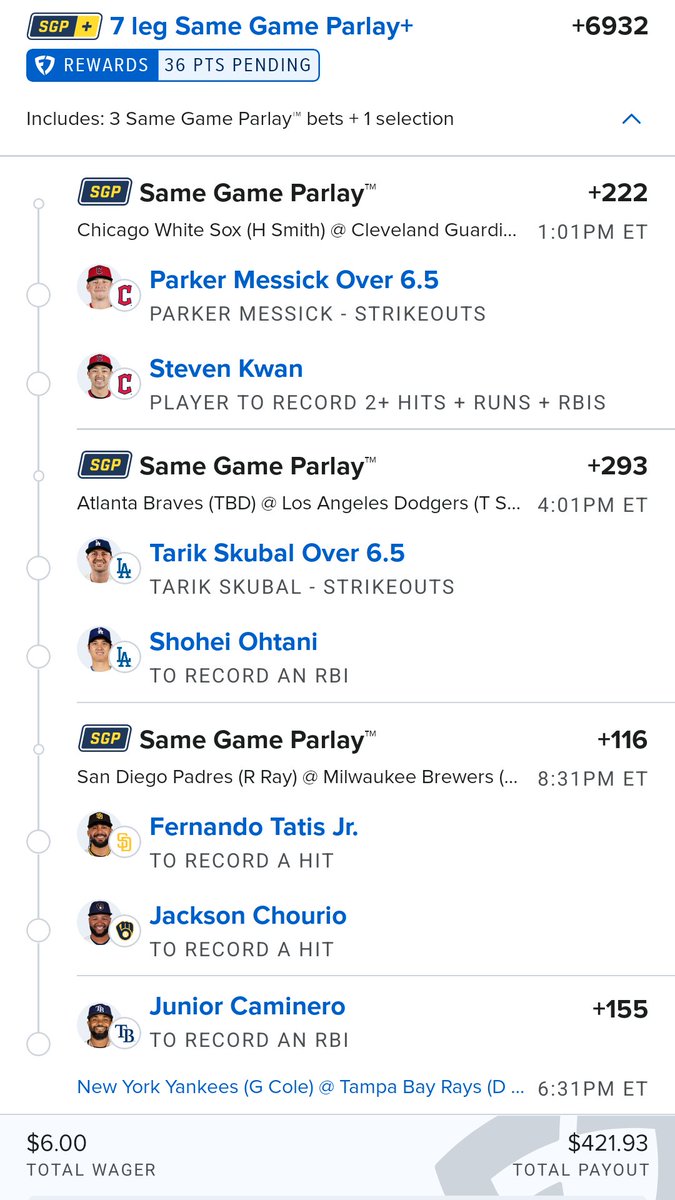 bet_philly's tweet photo. 🚨 Saturday MLB Playoffs ⚾️ 🚨
Early mixed slip for today's Division Series games. Play your faves solo, make your own or tail. Be responsible about it.
#gamblingX #mlbbets #mlbparlay #baseballparlay #fanduel #hitterprops #strikeoutprops #pitcherprops #samegameparlay https://t.co/5tDxlqvSIQ