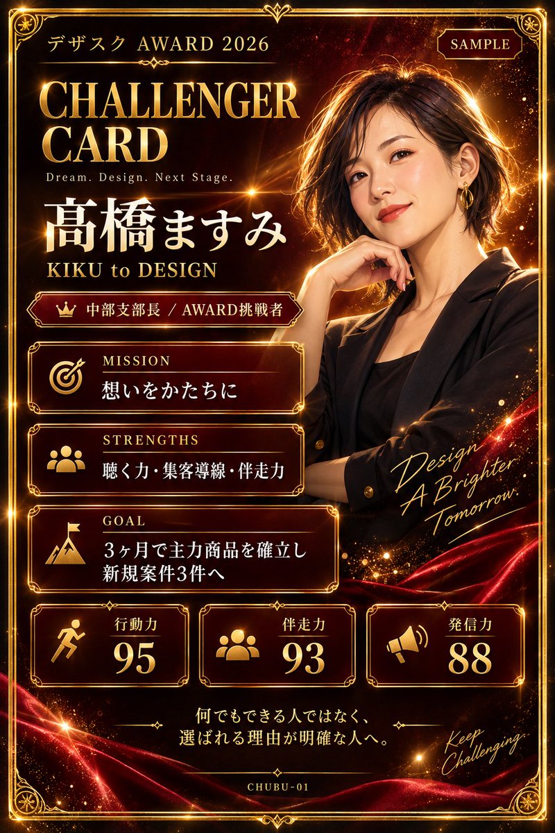 massant1429's tweet photo. 実は今、所属しているデザインスクールのイベント、『デザスクAWARD2026』に挑戦しています🙌✨

普段は、約400人が在籍する中部支部で支部長をしています。

いつもは誰かを応援する側にいることが多い私ですが、今回は私自身も挑戦者に。

約240人のエントリー者の中から、20人の特待生にも選んでいただきました😳

発信が得意とはいえない私にとって、SNSで自分のことを伝えるのも挑戦のひとつ。

支部長として、そして一人の挑戦者として、ここからの過程も発信していきます💪✨