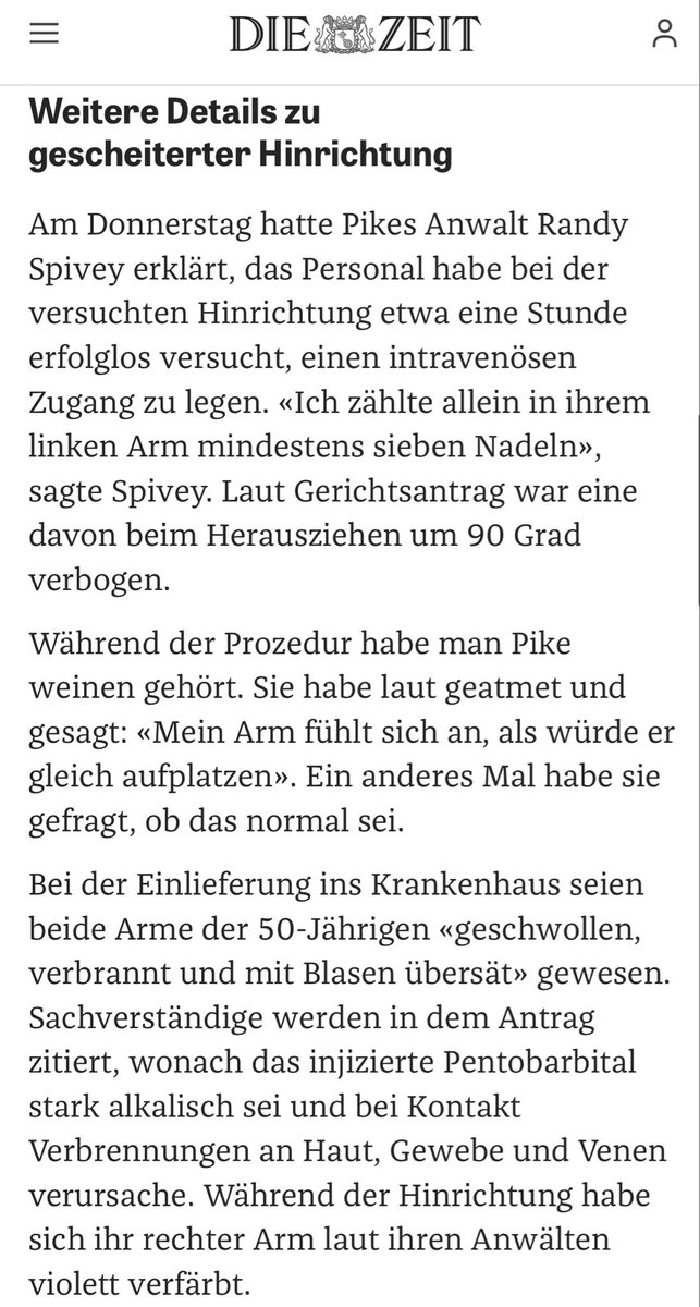 Celik_Chn's tweet photo. Die Todesstrafe ist aus der Zeit gefallen und eines demokratischen Rechtsstaats unwürdig.
Wenn staatliches Töten wie im Fall Pike scheitert und die Verurteilte verletzt überlebt, wird aus vermeintlich „humaner“ Vollstreckung Folter und Verstümmelung. Wahnsinn. https://t.co/dQCIfU8Ua0
