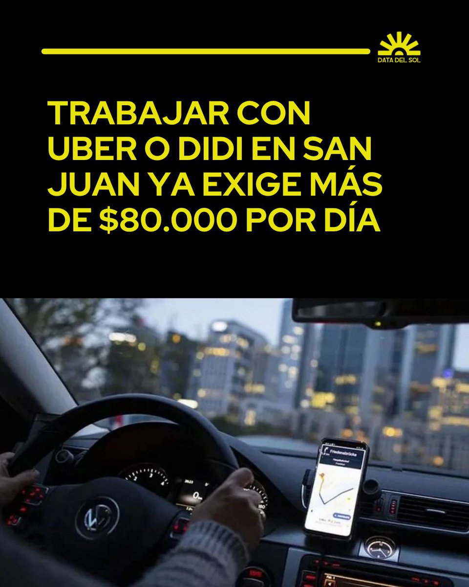 datadelsol's tweet photo. 🚗 Trabajar con Uber o Didi en San Juan puede requerir desde $80.000 por día solo entre alquiler del auto y combustible.
Además, los choferes deben afrontar carnet profesional, monotributo y gastos de mantenimiento.
#SanJuan #Uber #Didi #Trabajo https://t.co/RJZ0eGxYVh