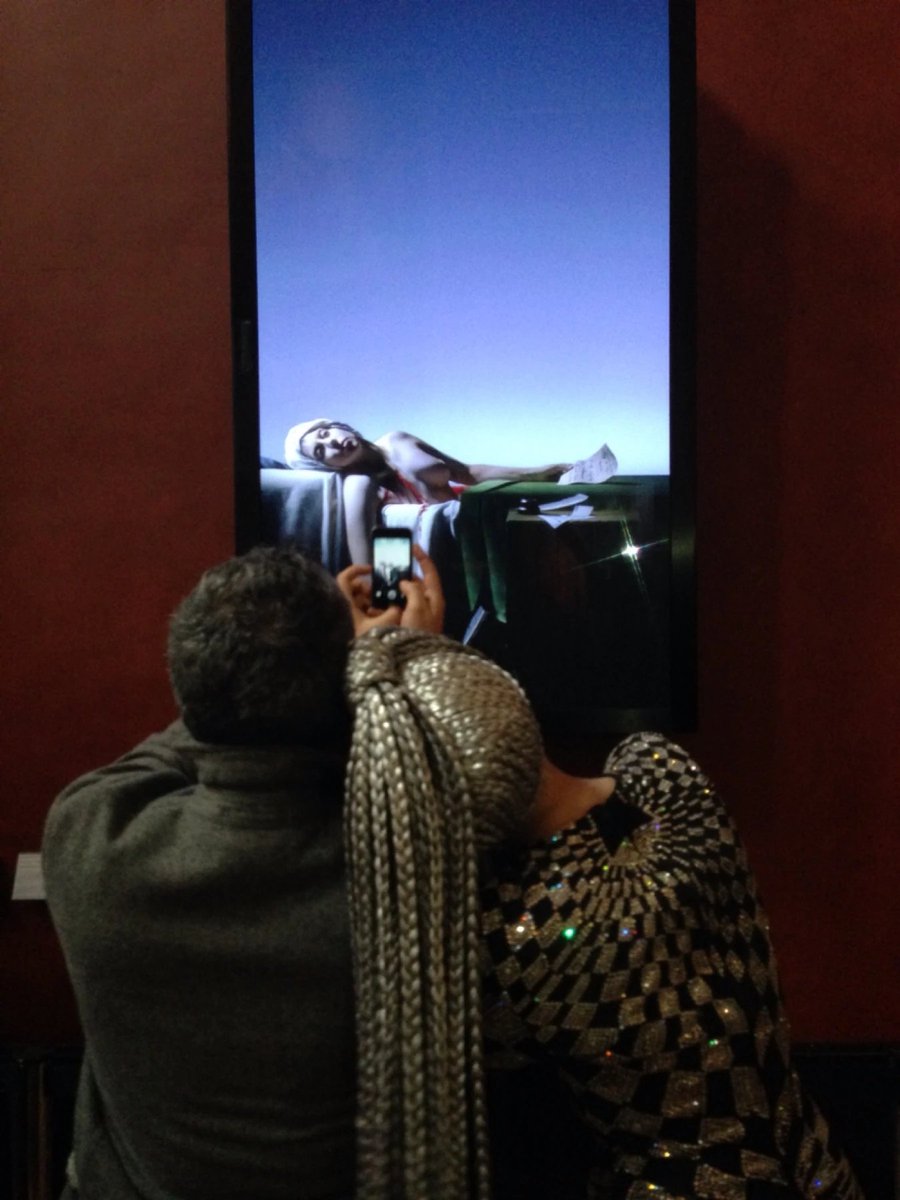 thecountessine's tweet photo. lady gaga watching herself at louvre https://t.co/tVPYK8MOe3
