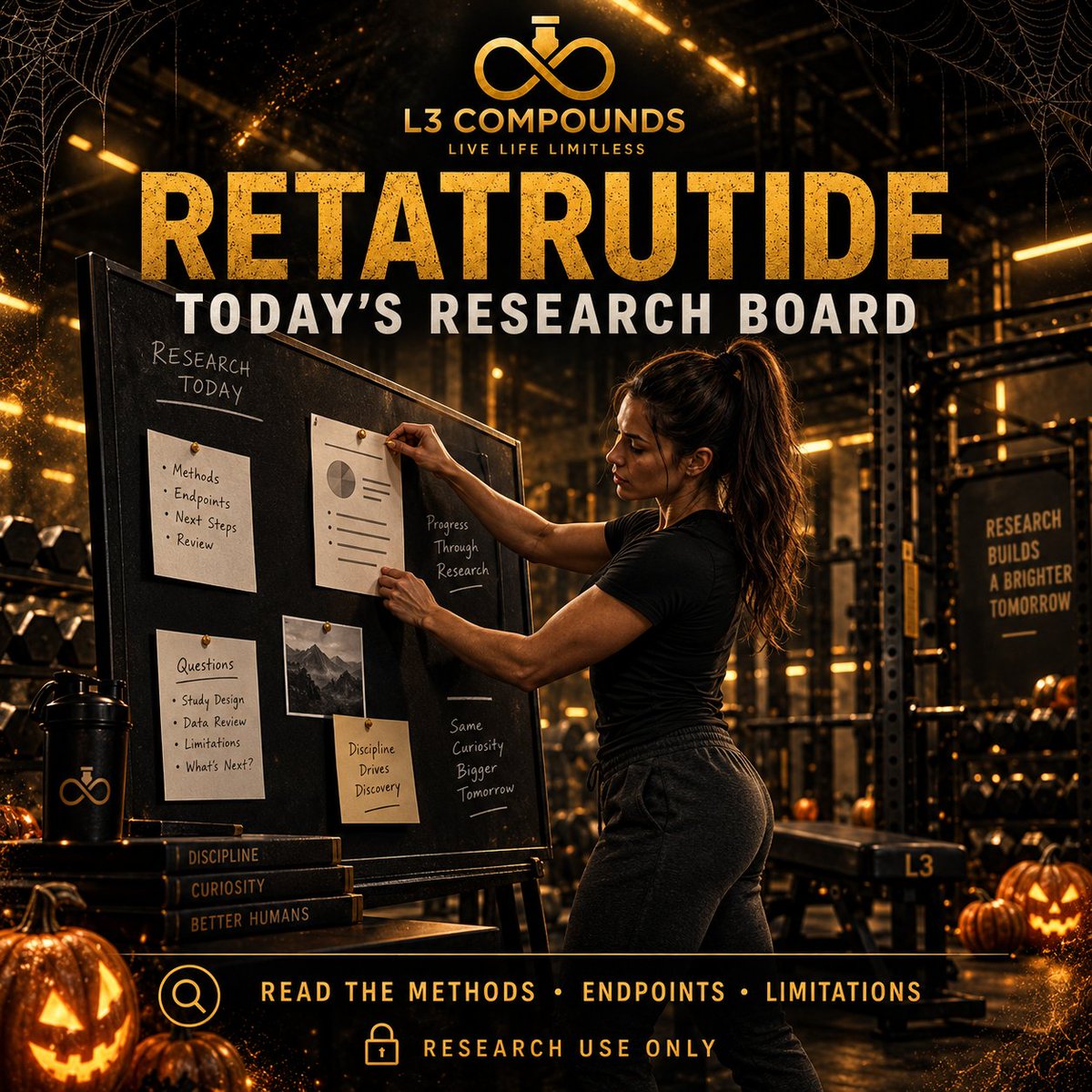 l3compounds's tweet photo. Retatrutide is on today’s research board. 🧬🕸️ Newer topics deserve extra attention to sourcing, study quality, and precise wording. Research use only.

#Retatrutide #MetabolicResearch #ResearchUseOnly https://t.co/Xz9GaArToH