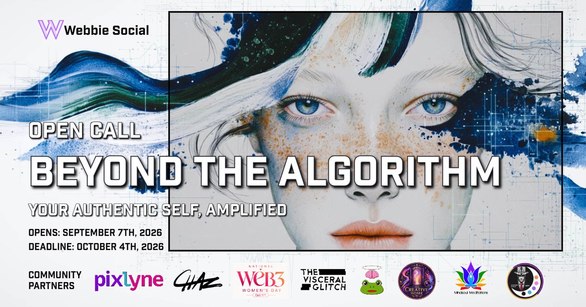 WebbieSocialApp's tweet photo. 🌐 1 day left! Beyond the Algorithm closes tomorrow night at midnight (11:59pm ET, Oct 4).
Show us the art you'd make if no one was watching the metrics.
👉 Submit now
#BeyondTheAlgo https://t.co/pzKiBJHd5f