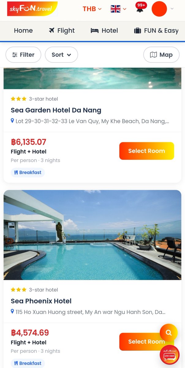 SkyFunTravel's tweet photo. 🆕 feature ใหม่ ‼️ Flight + Hotel แบบปรับแต่งได้เองตามใจ combo ตั๋ว Vietjet กับโรงแรมพันธมิตรทั้งในและต่างประเทศ
🧡 คนเดียวก็เที่ยวได้ หลายคนก็ยิ่งคุ้ม 
🧳แถมโหลดกระเป๋า 20 กก.
🧡 เลือกจำนวนวันได้ เลือกเวลาเที่ยวบินได้
⚡ confirm ตั๋วโรงแรม ทันที❗

✈️ กด https://t.co/TrWZ44VWNr https://t.co/MxIS1uBIId
