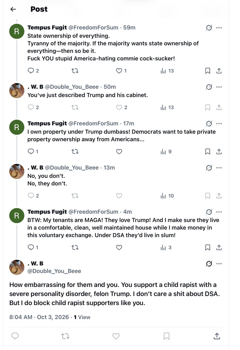 FreedomForSum's tweet photo. Here’s another fucking leftist loser who lost the argument: https://t.co/PrU9VETq0L