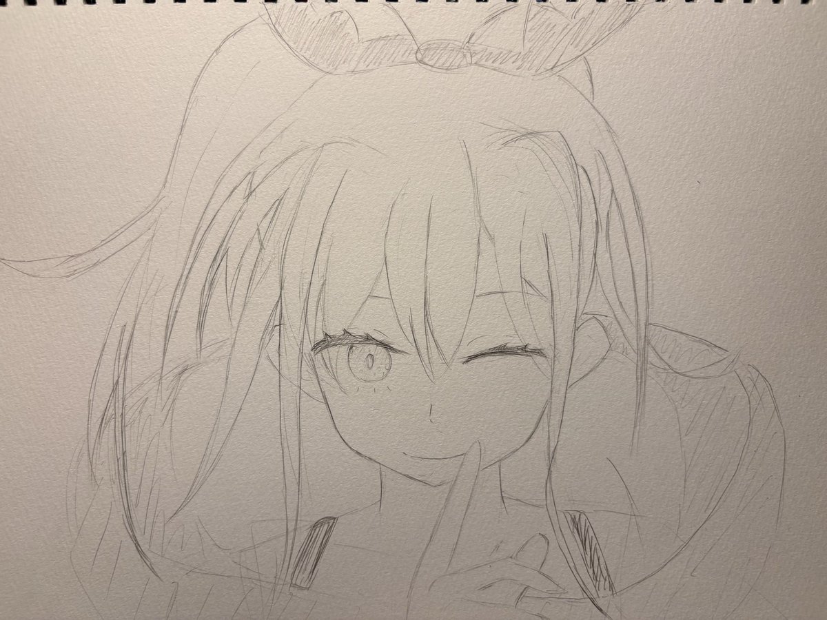 PahuBeru's tweet photo. シャウラ書いてみたけど、なんか変なんだよなぁ。頭のデカさ？パーツのバランス？ https://t.co/G58HxnfQrs