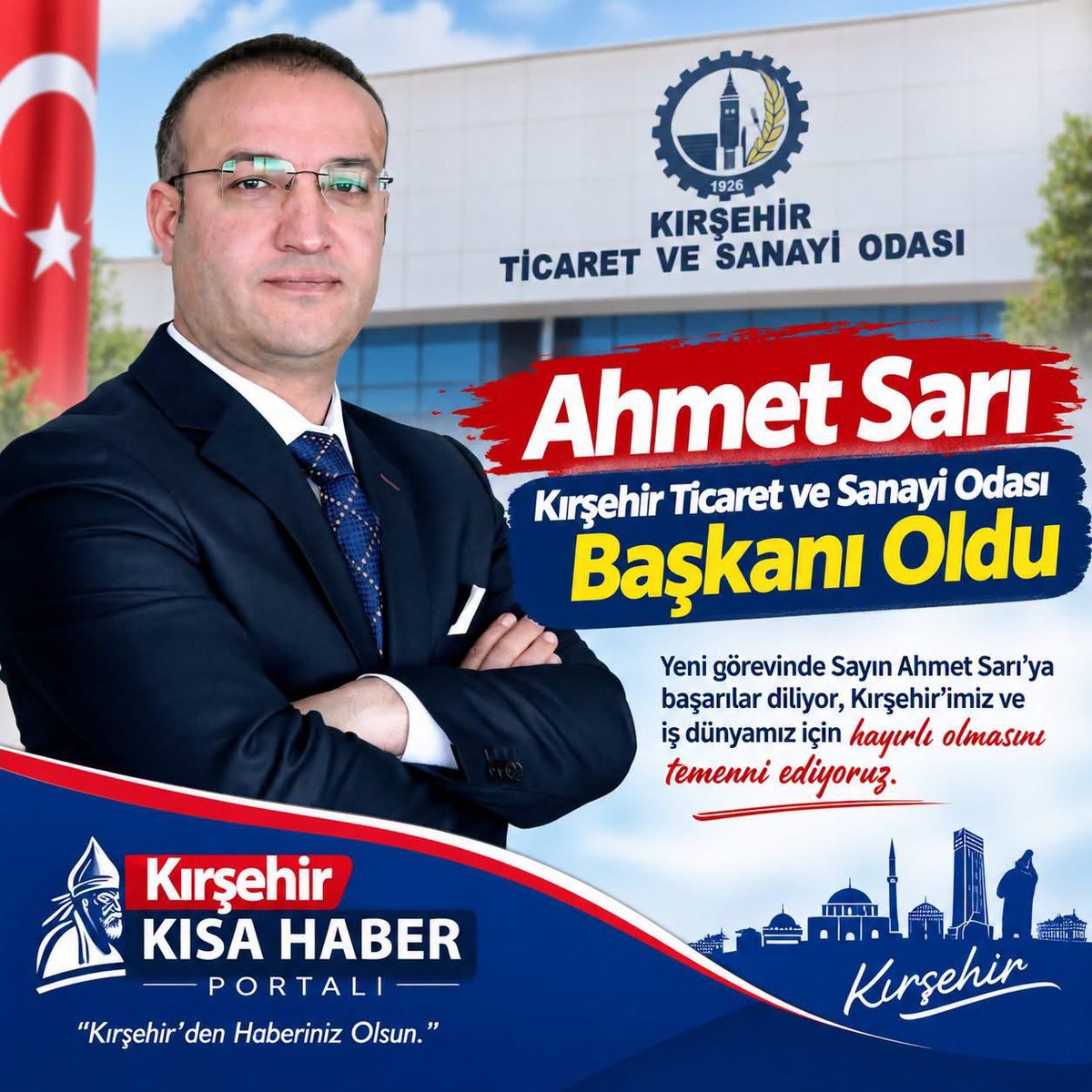 aksarayarttv's tweet photo. KTSO'nun Yeni Başkanı Ahmet Sarı Oldu

Kırşehir Ticaret ve Sanayi Odası (KTSO) seçimlerinde meslek gruplarının çoğunluğunu kazanan mavi listenin adayı iş insanı Ahmet Sarı, Şaban Çelik'e karşı üstünlük sağlayarak odanın yeni başkanı seçildi. https://t.co/55uTCPdg5Q