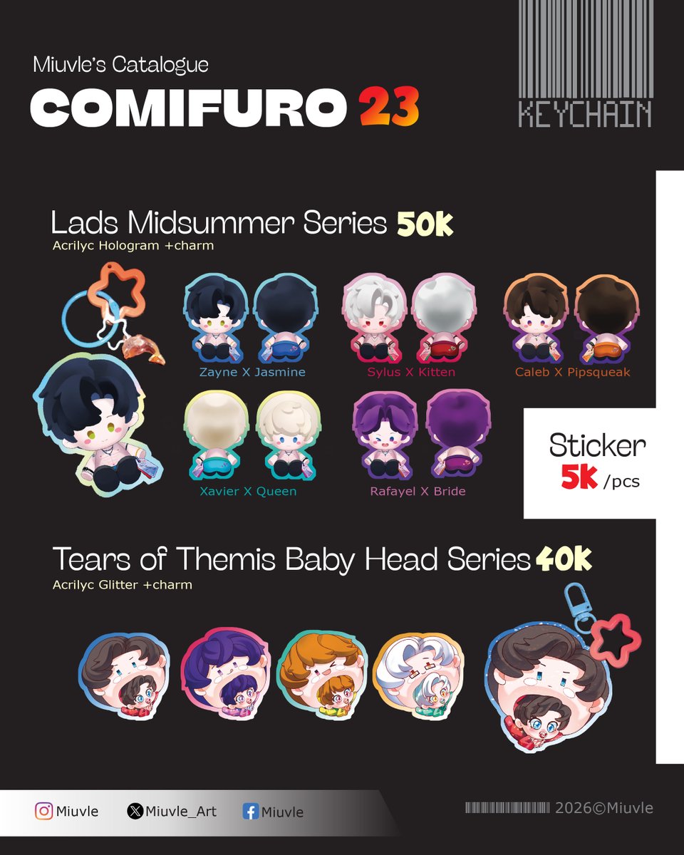 Miuvle_Art's tweet photo. [ 💙 &amp; 🔃 appreciated ]
#CF23 Pre-Order!
📍Special discount for Pre-order
❄️ Free photocard for Zayne Girlie
📅 Until September 20th
🩵 Pickup (both days) / mail order
Booth: R-55 AB
Fandom : Love &amp; Deepspace, Tears of Themis, ABO, MBTI https://t.co/c6Uiedm9RK