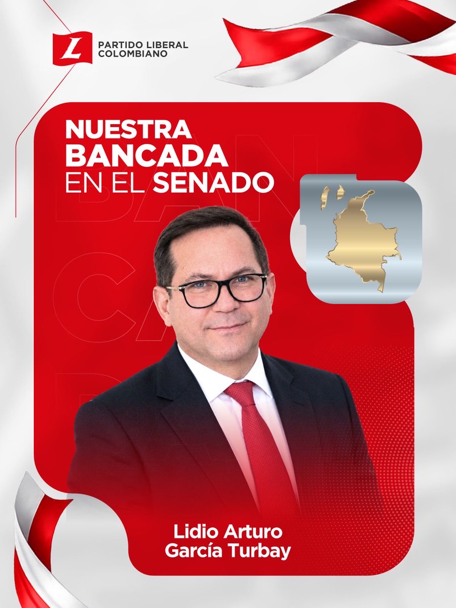 PartidoLiberal's tweet photo. El Partido Liberal Colombiano reconoce la trayectoria y el liderazgo del senador @Lidiosenado , representante del Caribe en el Senado de la República para el periodo 2026–2030. 🇨🇴 https://t.co/AeB7nERT82