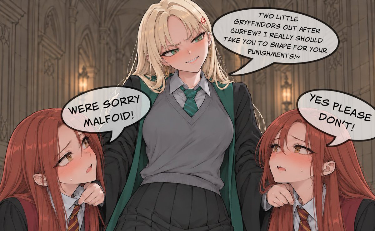 SBwaifus's tweet photo. Malfoid Catches Some Naughty Gryffindors! 🐍♠️ https://t.co/fryEFo2vxC