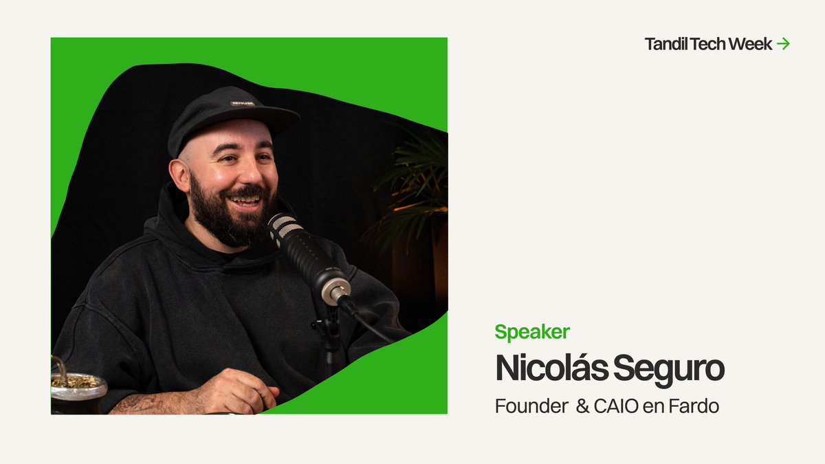 Tandiltechweek's tweet photo. Niko Seguro se suma al lineup de la Tandil Tech Week. Es cofundador y CTO de Fardo, un ecosistema que combina tecnología, inteligencia artificial y creatividad para ayudar a las marcas a construir y crecer en digital. Te esperamos para escucharlo. https://t.co/uNqSxdwnUX