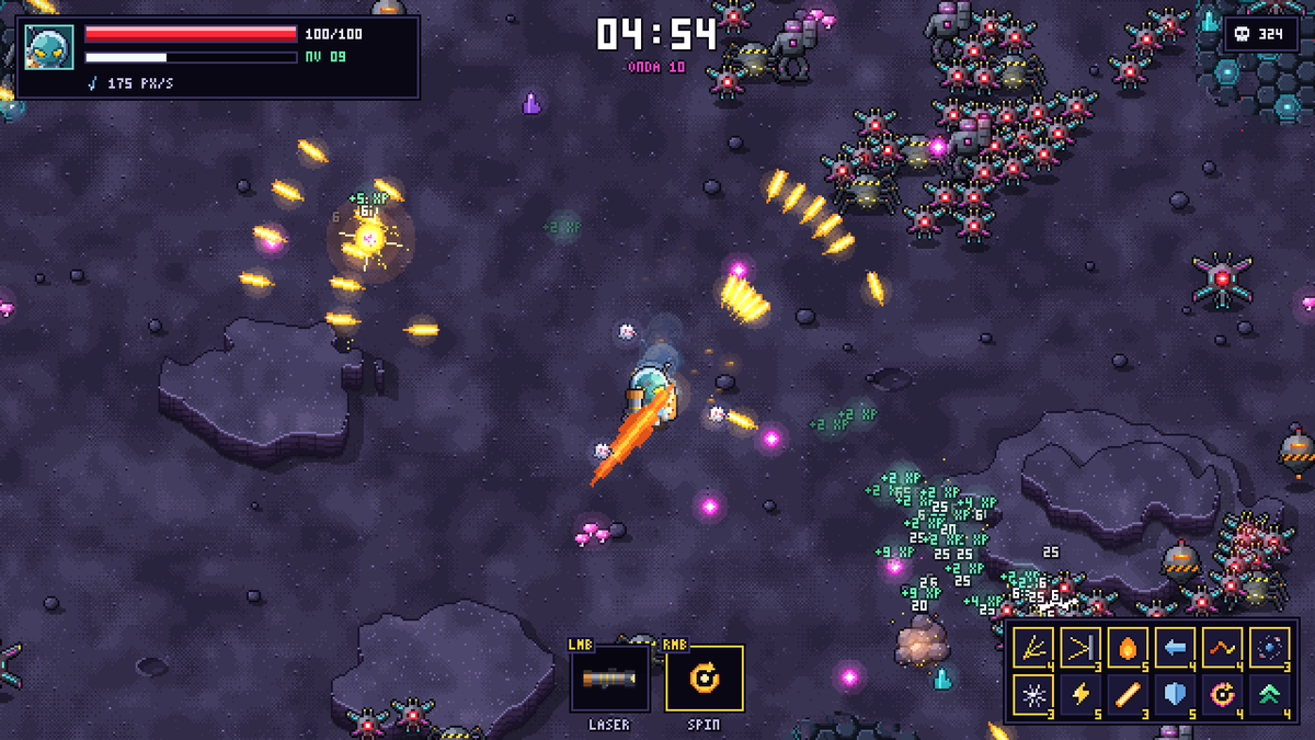 DanielSquareB's tweet photo. Hi! I'm Daniel, a solo game dev from Brazil 🇧🇷

I'm making Backfire Protocol, a pixel-art survivor-like where you can only move by shooting. Every laser blast launches you backwards 🛸

#screenshotsaturday #indiedev #godotengine https://t.co/AhMouavdDA