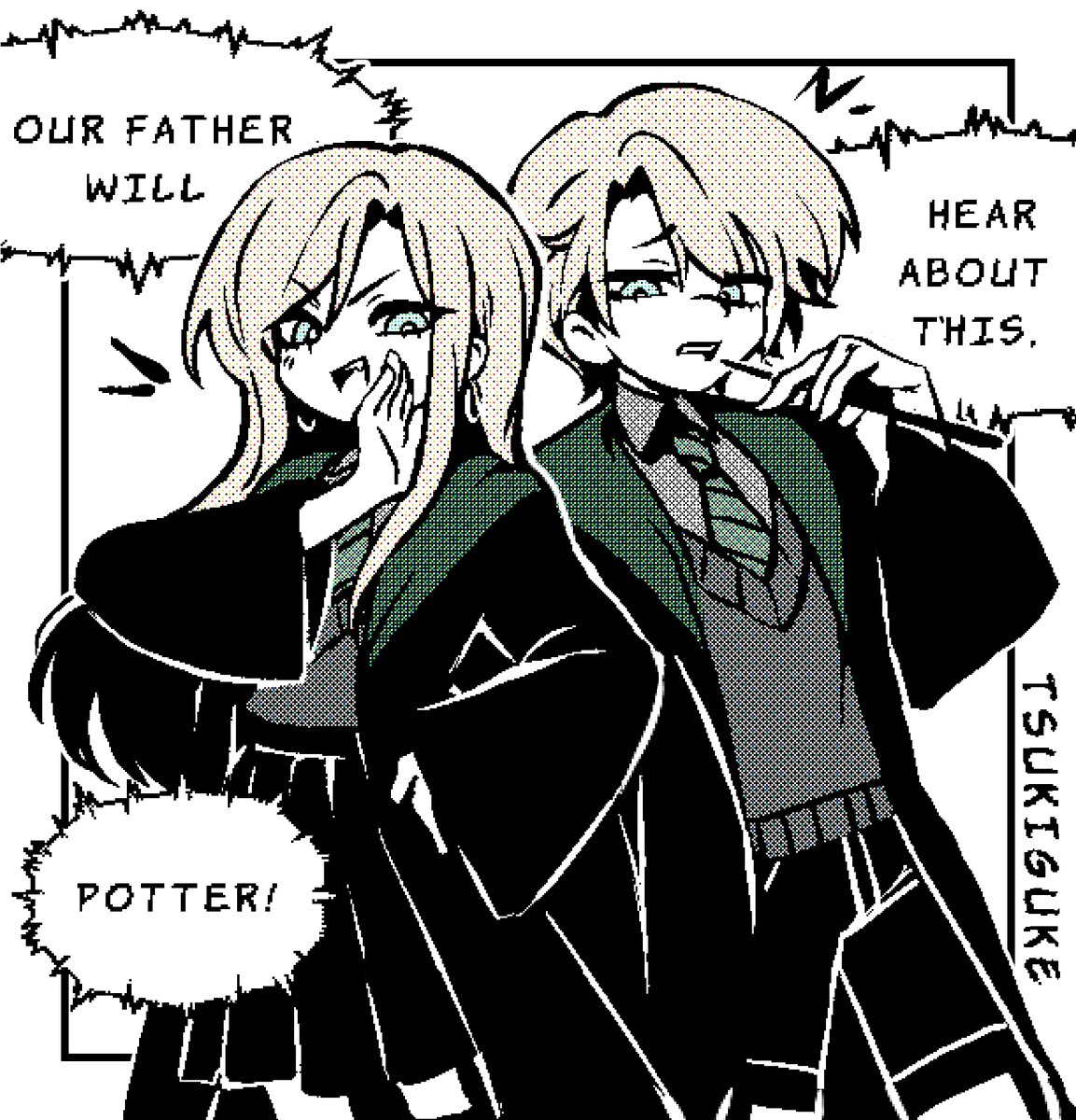 tsukiguke's tweet photo. A pair of bratty Malfoys https://t.co/IZRTBVfBbQ