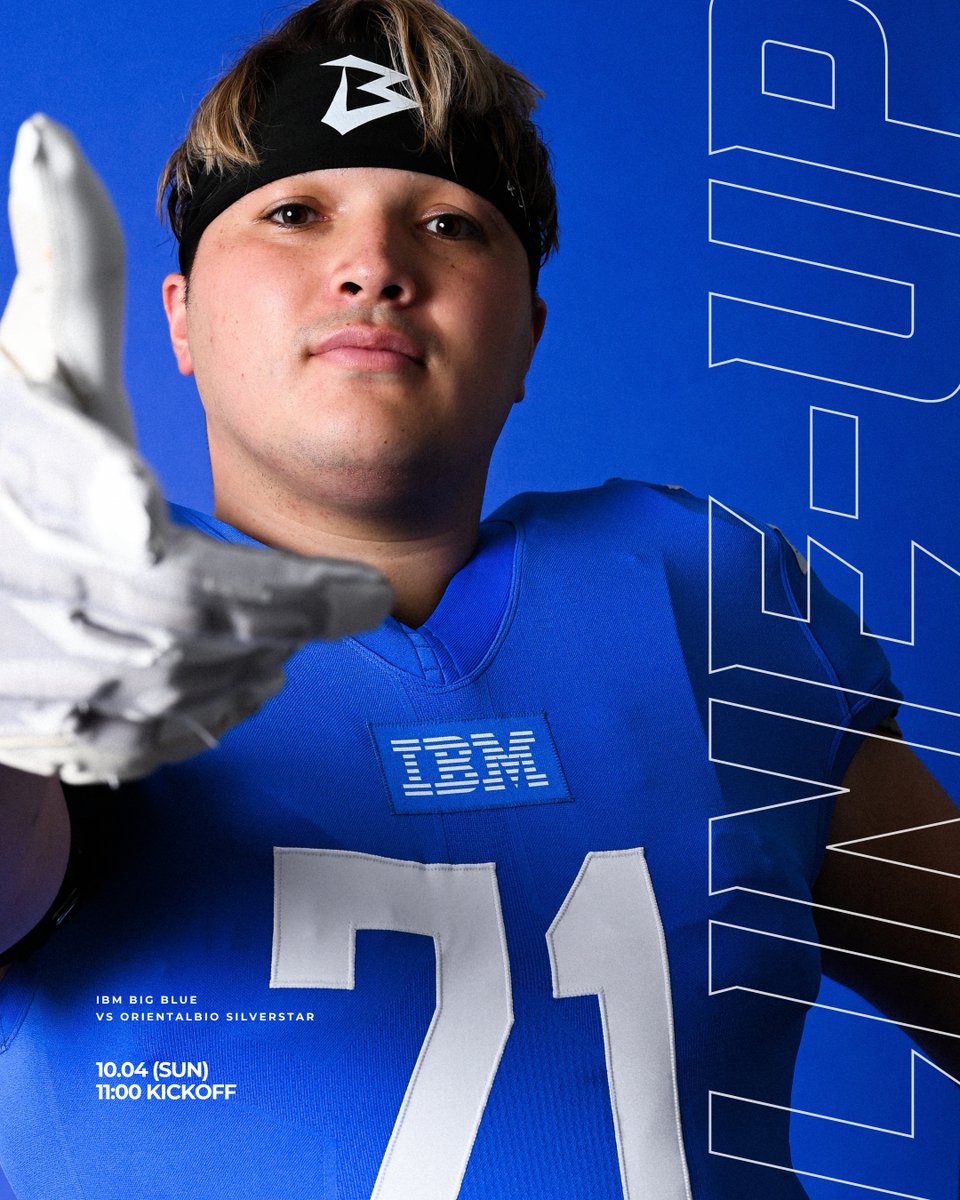 bigbluefb_'s tweet photo. 𝐒𝐓𝐀𝐑𝐓𝐈𝐍𝐆 𝐋𝐈𝐍𝐄𝐔𝐏 💙🏈   

BIG BLUEの応援よろしくお願いします📣ˊ˗ ⁡   

#アメフト #Xリーグ #IBMBIGBLUE https://t.co/hm7hbnqNSO