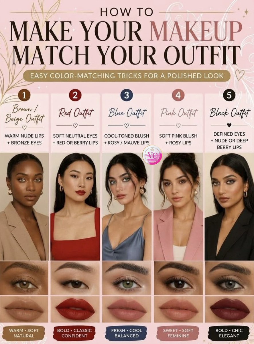vandelchristen's tweet photo. Effortless color matching for any outfit. 💋 Save this guide for your next look!
#MakeupTips #StyleInspo #BeautyGuide #OutfitInspiration #ColorCoordination https://t.co/JpWbLy9bvJ