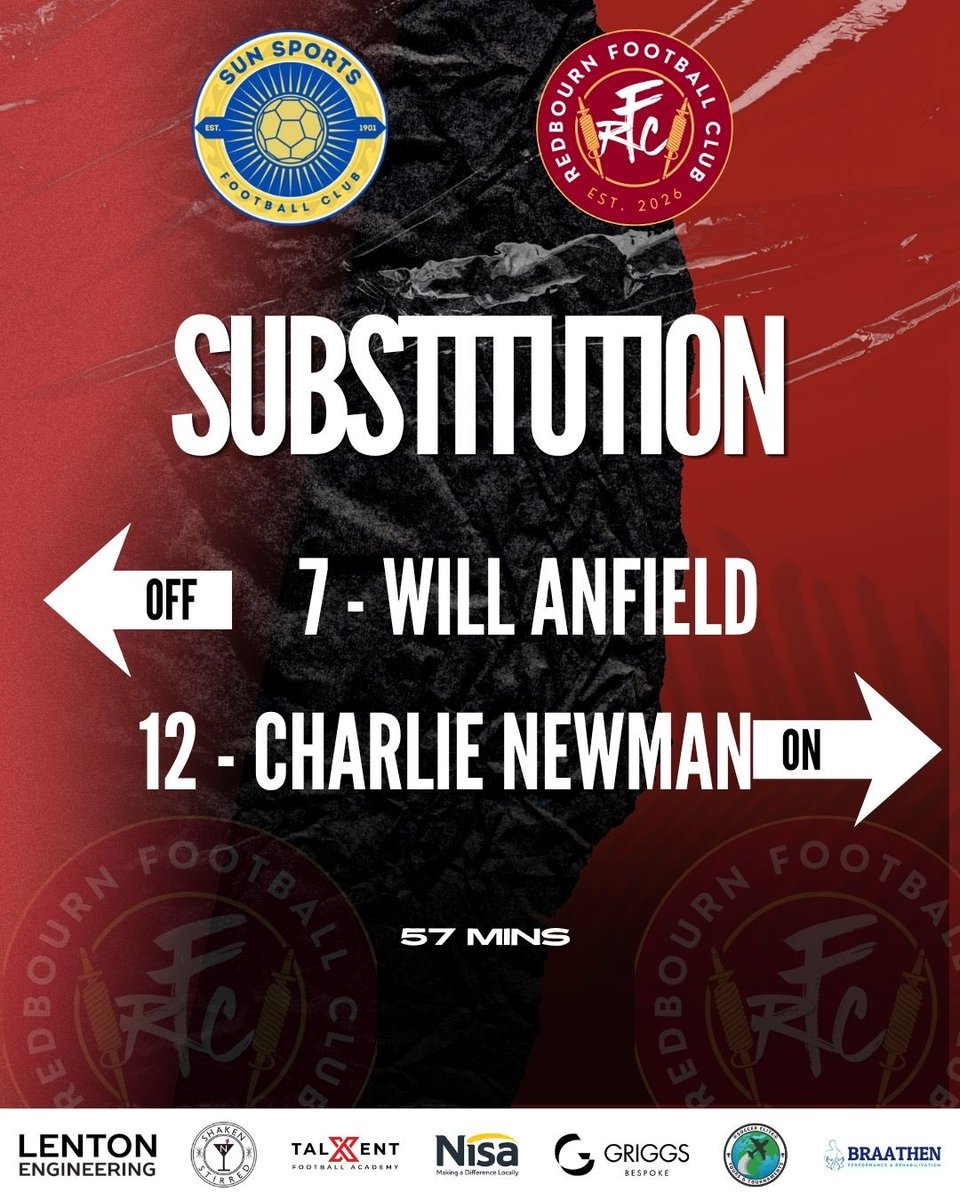 Redbourn_FC's tweet photo. 57Mins - Sub Will off &amp; Charlie on https://t.co/SkG16uNlXI