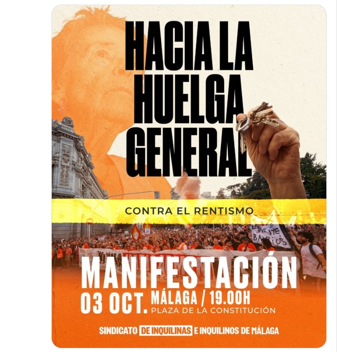 _ElObservador_'s tweet photo. #OJO

#HoyMálagaAlaCalle
#HaciaLaHuelgaGeneral

@CCOOMalaga, su #SecGral #FernandoCubillo y el colectivo @InquilinatoMLG, convocan a la concentración de esta tarde #Sáb3octub en #PlazaConstitución #Alas19_00h.
 
"¡Hemos dicho #BASTA!
"Vamos a la calle por la #Vivienda".
. https://t.co/Gm7RfvBWIx