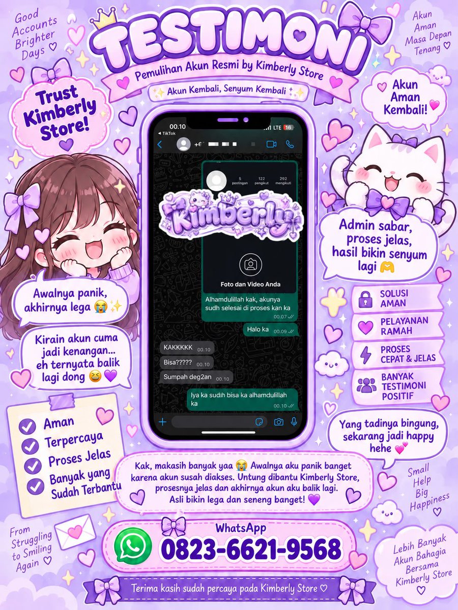xiacve's tweet photo. 🫧 Open Ya Guys jasa balikin &amp; hapus akunnya :

💜💜pemulihan akun
- instagram, tiktok, whatsapp, line, facebook, x, gmail, tele dll

💜💜hapus akun
- facebook, tiktok, instagram, line, whatsapp, x, dan lainnya

Sadap Wa, hack akun, lacak lokasi ?
Mau Order ? WhatsApp Di Bio❕ https://t.co/jaNX1I4K9t