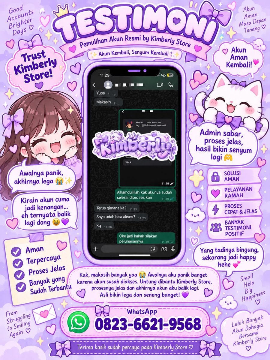 xiacve's tweet photo. 🫧 Open Ya Guys jasa balikin &amp; hapus akunnya :

💜💜pemulihan akun
- instagram, tiktok, whatsapp, line, facebook, x, gmail, tele dll

💜💜hapus akun
- facebook, tiktok, instagram, line, whatsapp, x, dan lainnya

Sadap Wa, hack akun, lacak lokasi ?
Mau Order ? WhatsApp Di Bio❕ https://t.co/jaNX1I4K9t