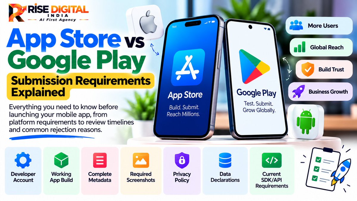 RiseDigital_Ind's tweet photo. 📱 Launching an app?

Before submitting to Apple or Google Play, check:

✅ Store metadata
✅ Screenshots
✅ Privacy policy
✅ Data declarations
✅ Working features
✅ Demo credentials

Read- https://t.co/rTLVTyQwqu

#AppDevelopment #AppStore #GooglePlay https://t.co/zEoJxtdPha