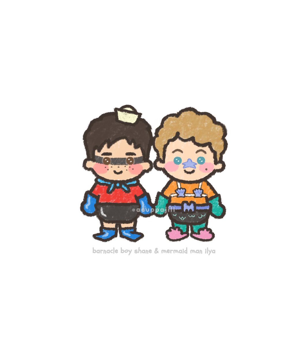 acuppajill's tweet photo. shane and ilya in couple costumes 🎃👻
— a countdown to halloween (1 of 5)

#hollanov #heatedrivalry https://t.co/AXqq0xeaO2