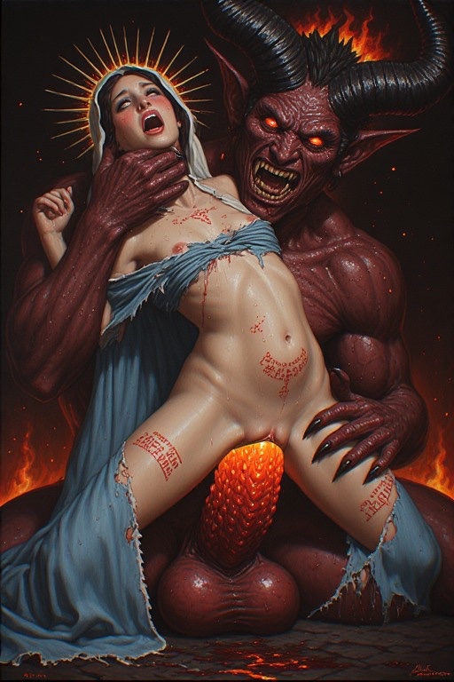 Samdogti's tweet photo. Mary’s in hell getting gangfucked by Satan https://t.co/vWX8cirXeg