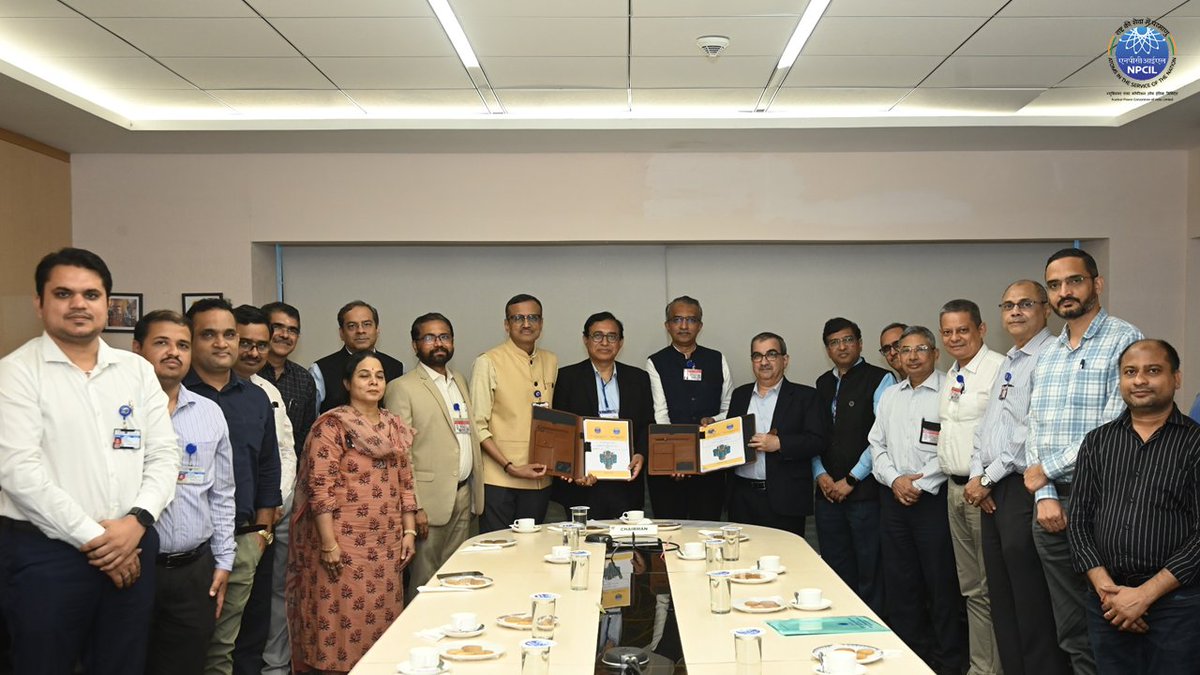 NpcilOfficial's tweet photo. स्वच्छ एवं संवर्धनीय परमाणु ऊर्जा की ओर भारत के बढ़ते कदमों में एक और ऐतिहासिक मील का पत्थर
Another Historic Milestone in India’s Journey towards Clean, Scalable Nuclear Energy

On October 01, 2026, a Detailed Project Report (DPR) for the SMR-55 (Small Modular Reactor) was officially released. This cutting-edge, indigenous technology is proudly co-developed by NPCIL and BARC.

The DPR was officially signed by Shri Raghupati Roy, PD (ART), NPCIL, and Sh. Joe Mohan, Director, RPG, BARC, in the esteemed presence of Shri V. Rajesh, CMD, NPCIL, and Shri Vivek Bhasin, Director, BARC—marking a massive leap forward for our nation's energy security.

As a compact, Pressurised Water Reactor (PWR) based nuclear power plant, the SMR-55 will be a true gamechanger designed to deliver safe, reliable, and uninterrupted clean energy.

SMR-55 key applications envisaged, include electrification of remote and off-grid locations, powering energy-intensive data centres, supporting heavy industrial applications as captive power generating stations and to achieve broader decarbonization goals.

Together, NPCIL and BARC are committed to building a sustainable, resilient, and energy-efficient #AtmanirbharBharat.

#NuclearEnergy #CleanEnergy #GreenInnovation #SMR55 #MakeInIndia #Sustainability #EnergySecurity

@PMOIndia @DrJitendraSingh @DAEIndia @PIB_India