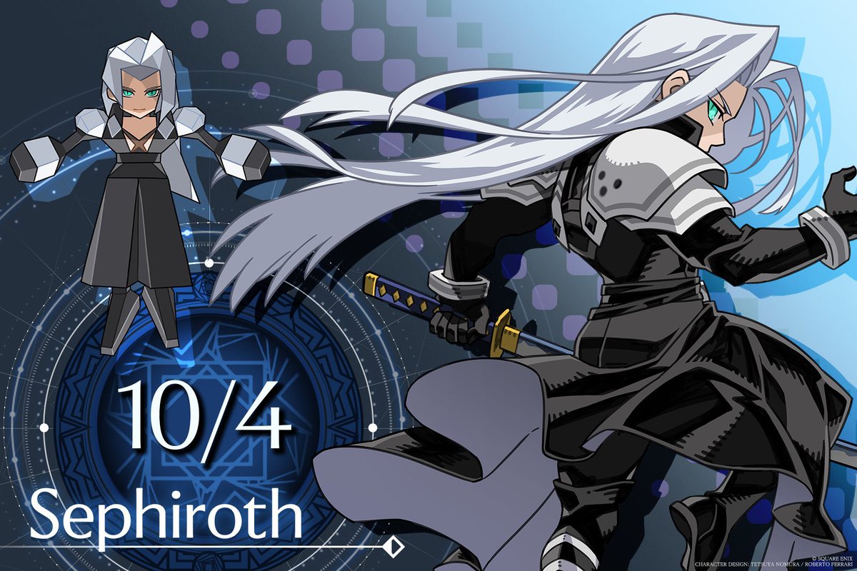 aitaikimochi's tweet photo. Sephiroth doesn’t have an official birthday but October 4th in Japan is apparently the “Day of the Angels” and “Japanese Katana Day,” so I guess that’s close enough 😆 https://t.co/ENjJdzJsHh