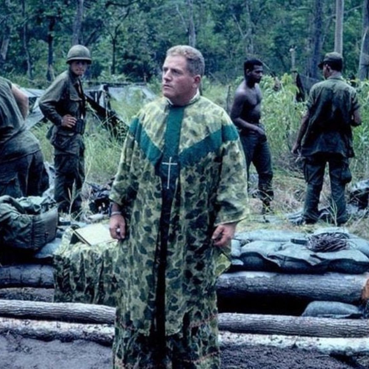 trad_west_'s tweet photo. Priest wearing a camouflage chasuble in Vietnam, 1968.

This is what aura looks like ✝️ https://t.co/XYCYp2vwUn