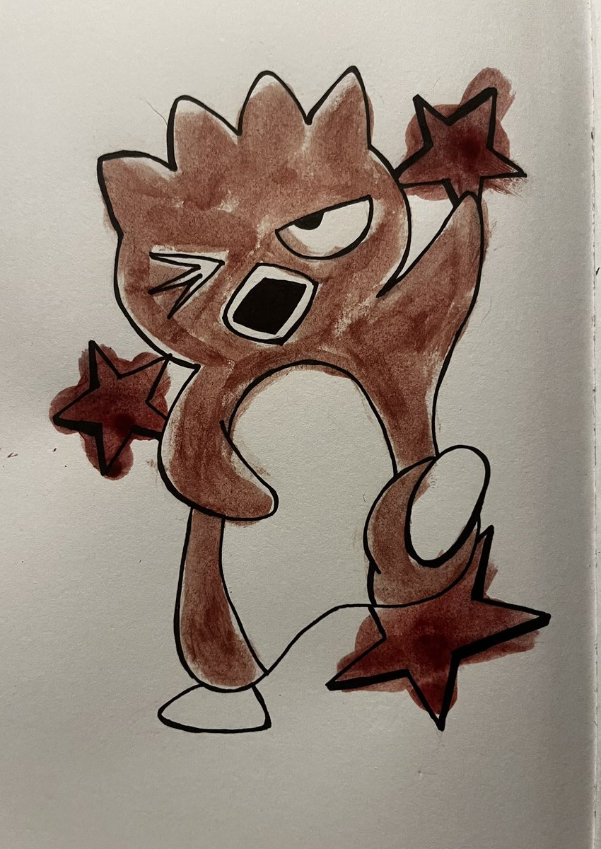 ruffieruff's tweet photo. i think I’ll probably leave it like this, I have  the “too much gene” or whatever people call it so im afraid of ruining it…he was very fun to color in!! I LOVE BADTZ MARUU TEEHEE 

#slittwt #988twt #bloodpainting https://t.co/b5Ke2COxVN