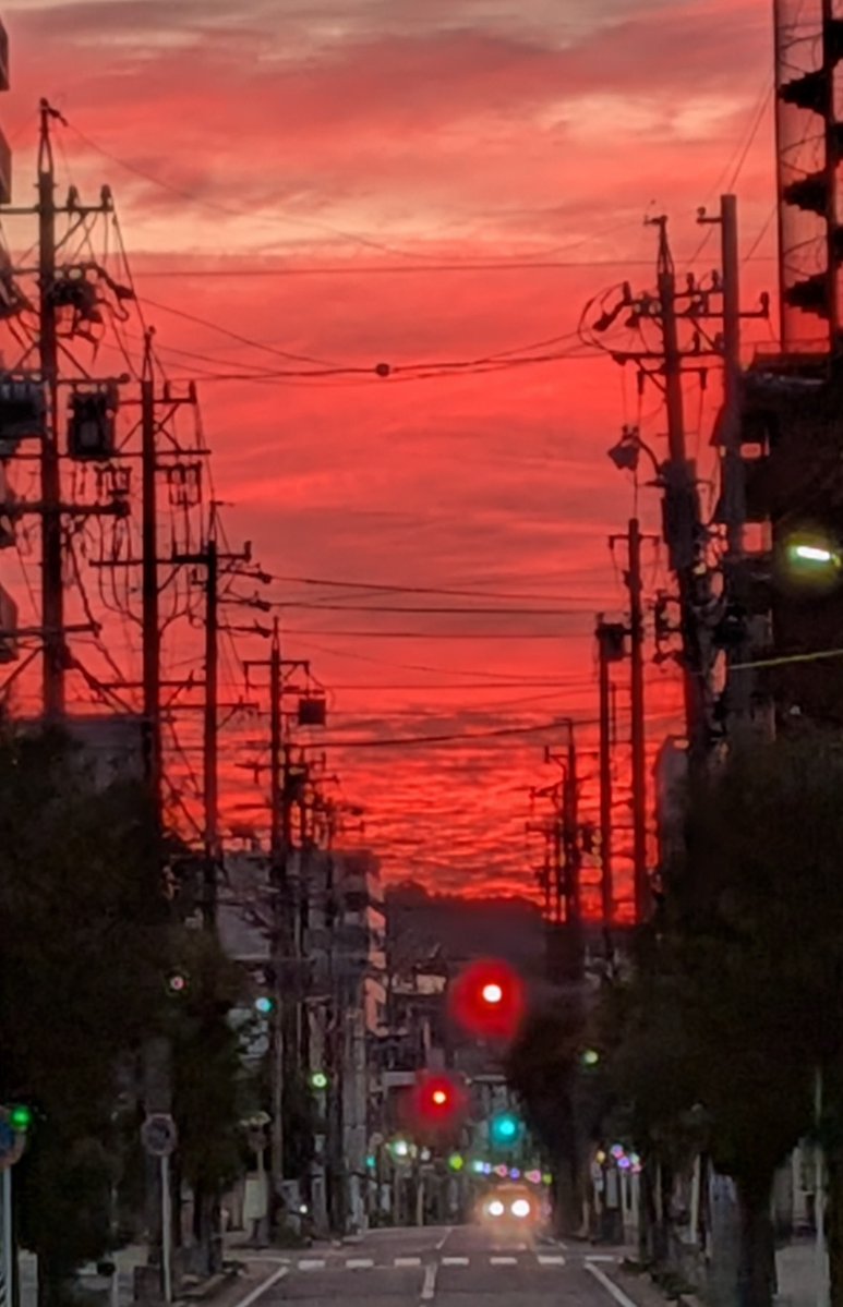 hiro_asasei's tweet photo. 綺麗な赤焼け
『朝整⛩️🚶‍♀️』中。
昼間には体験できない朝の顔に少し感動します😀
また、今日の朝は空気も爽やかで、本当に心地よいです。
心穏やかにお過ごしください🍀
＃朝整
＃神社
＃ウォーキング
#note https://t.co/wQk7IqpvYP