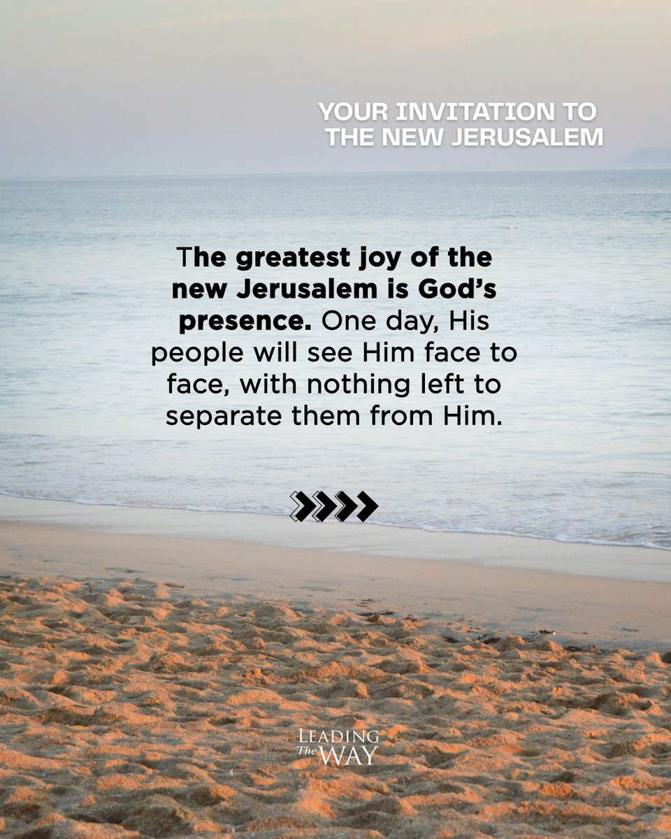 LeadingTheWay's tweet photo. No tears. No death. No broken hearts. But the greatest promise of the new Jerusalem is even more personal: God Himself will be with His people.

What does that mean for the way we live today? 

👉Read today: https://t.co/HbPCdDbbMg

#LeadingTheWay #DailyDevotional https://t.co/sqXxOrgfwr