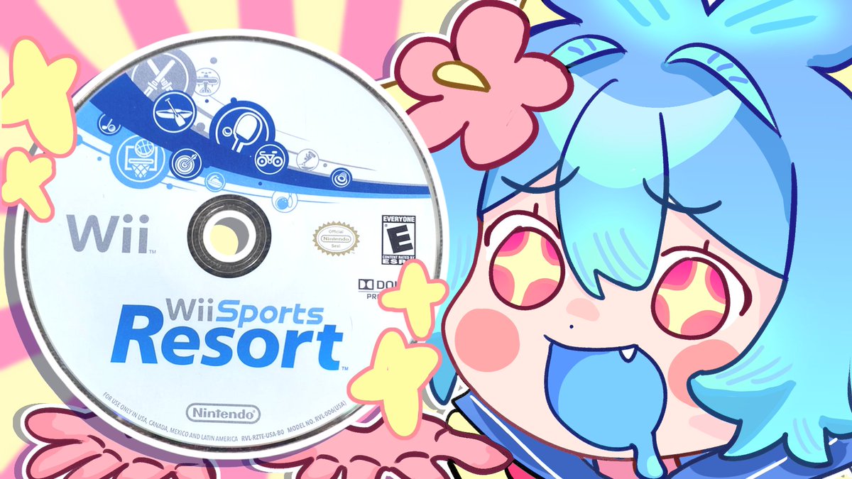 l4zufish's tweet photo. i just released my 1st clip compilation video!!! what better one to start than the WII SPORTS RESORT!!! IN 3D!!! 🏝️ 

(i drew the thumbnail too ehe)
➡️https://t.co/Sia36Ev62q https://t.co/rpa7hFyE8H
