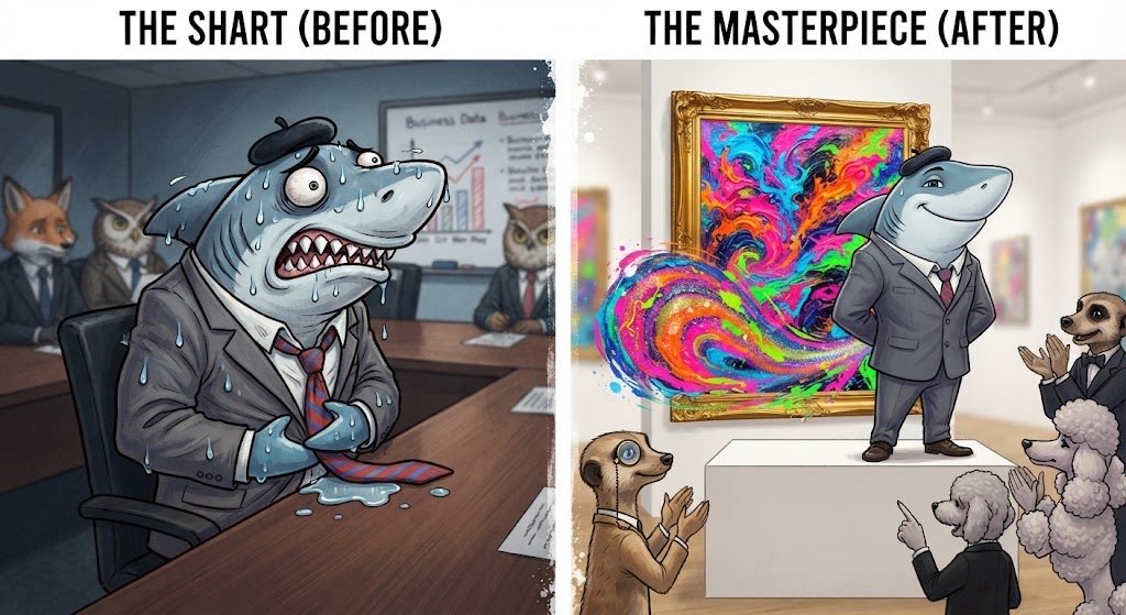 SHARTSHARKSOL's tweet photo. POV: you hold your shart in during an important meeting vs. when you let it go and become a renowned artist 🦈🎨

$SHART 

https://t.co/XK6rkEuriI https://t.co/Jdu8In37cA
