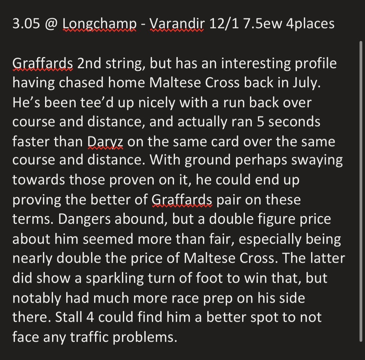JackpotRod's tweet photo. Four in one tomorrow at Longchamp https://t.co/Z5rN9OMurX
