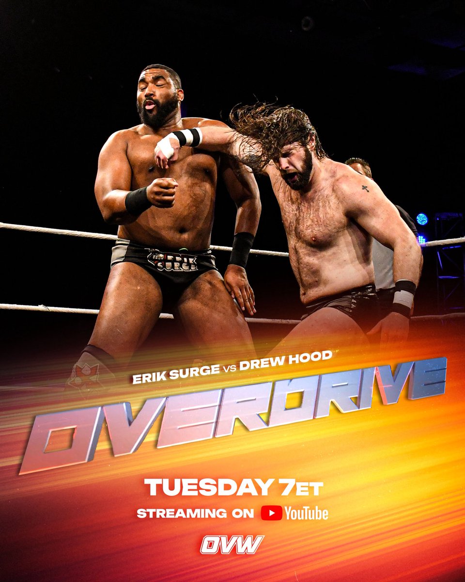 ovwrestling's tweet photo. The card for Overdrive this Tuesday live on YouTube! 

7pm ET https://t.co/Fwzk4TCTAf