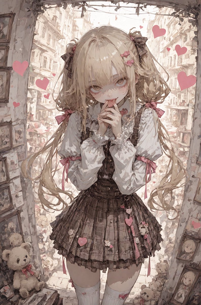 radio_BlauDolch's tweet photo. ハロウィンのコスプレを考えるテヘペロちゃん
「ハロウィンパーティはどんなコスプレをしようかな？」

今日は、ブラオさん清掃奉仕で朝からいません🤤♡良き日曜日を🤤
#AIイラスト　#AIart https://t.co/hpLwYgqqS1