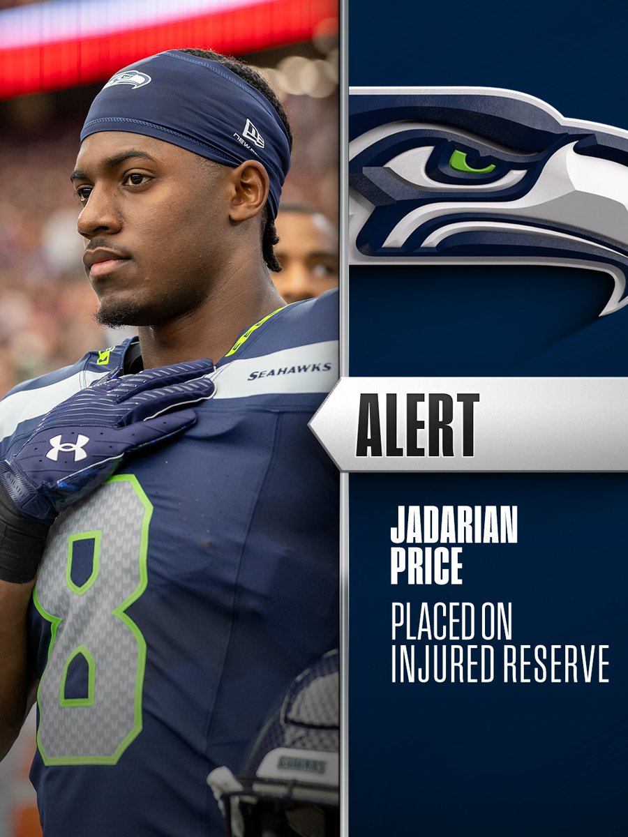 Seahawks placing RB Jadarian Price (chest) on IR. (via @​adamschefter) 
 [📷](https://pbs.twimg.com/media/HTu0MMBbkAATe4s.jpg) https://pbs.twimg.com/media/HTu0M