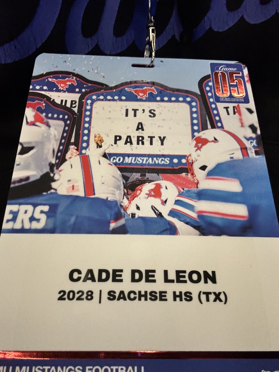 Cade_De_Leon's tweet photo. Thank you @SMUFB and @sam_dunnam for the amazing visit, I had a wonderful time while there @CoachONealB @CoachAdkins_ @CoachFWilliams @SachseStangs @CoachGo4th @feedthesharks40 @PrepRedzoneNext @LoneStarPrepsTX https://t.co/LXJXHHPOml